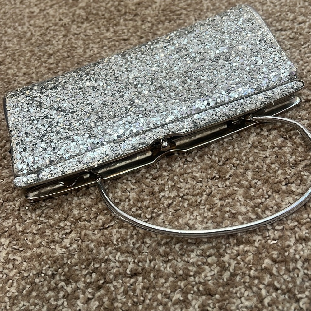Silver glitter bling vintage handbag